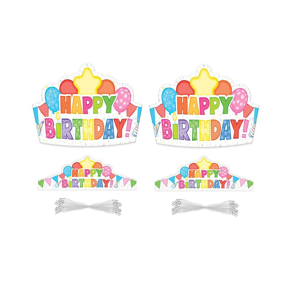 Happy Birthday Crowns, 30 Per Pack, 2 Packs