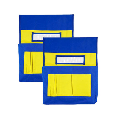 Chairback Buddy Pocket Chart, Blue/Yellow, Pack of 2