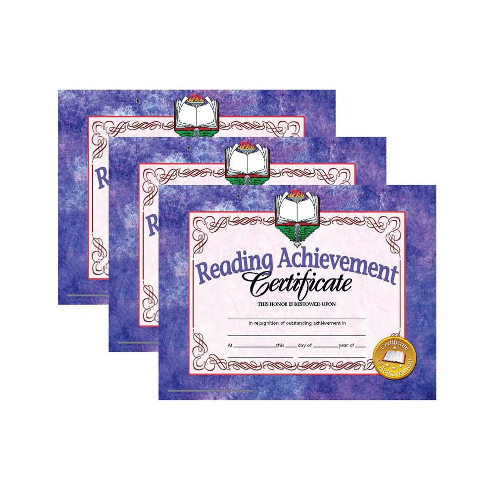 Reading Achievement Certificate, 30 Per Pack, 3 Packs