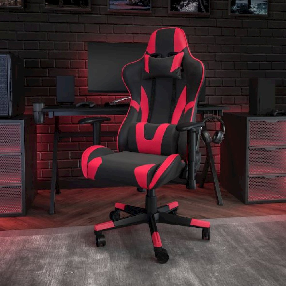 X20 Gaming Chair Racing Office Ergonomic Computer PC Adjustable Swivel Chair with Fully Reclining Back in Red LeatherSoft