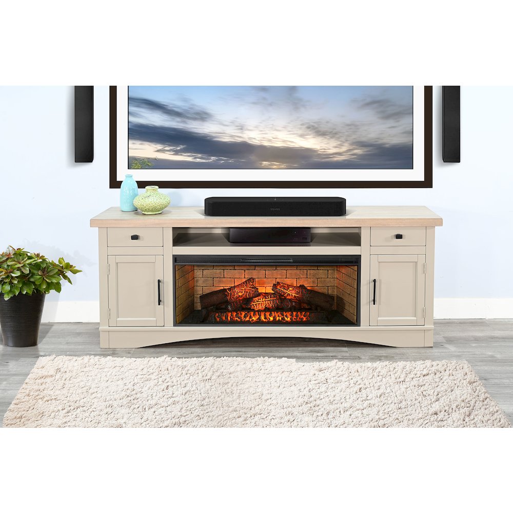 78" Media Console with Electric Fireplace