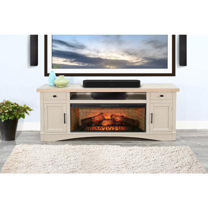 78" Media Console with Electric Fireplace