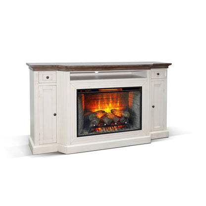 72" Media Console with Electric Fireplace