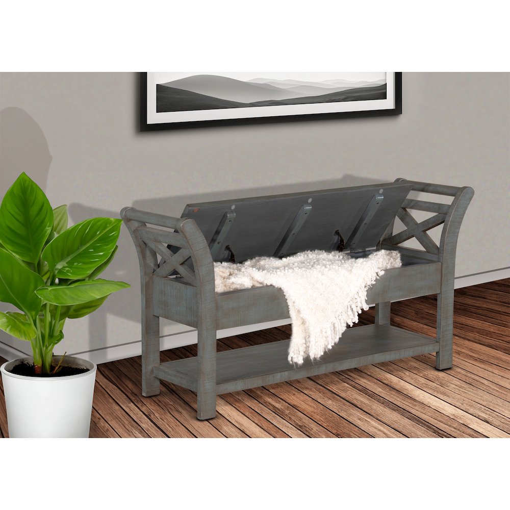 48" Accent Bench withStorage, Little Boy Blue