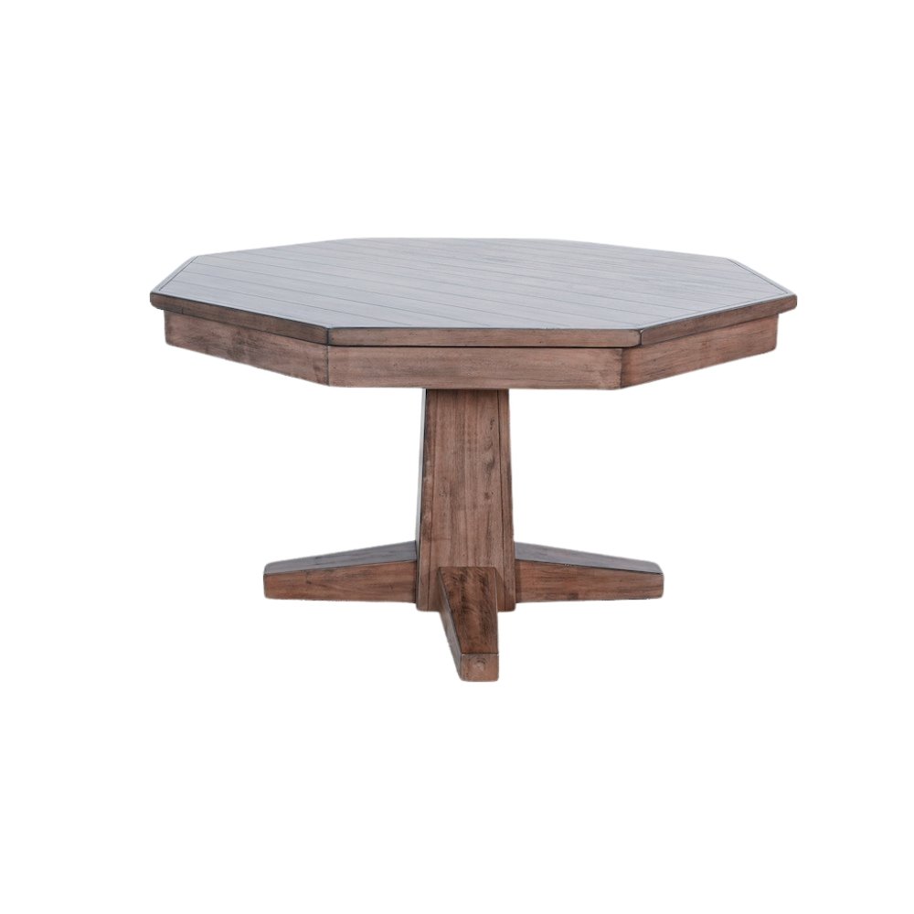 Solid Wood Game Table, Round Poker Table with Convertible Dining Surface