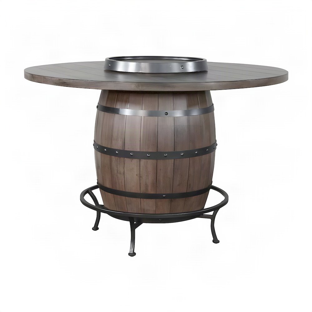 Starlight Canyon Home Round Pub Table with Wine Barrel Base, Buckskin
