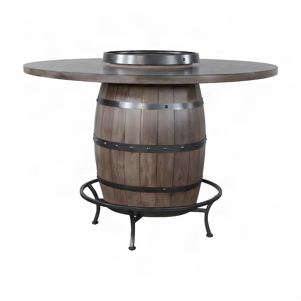 Starlight Canyon Home Round Pub Table with Wine Barrel Base, Buckskin