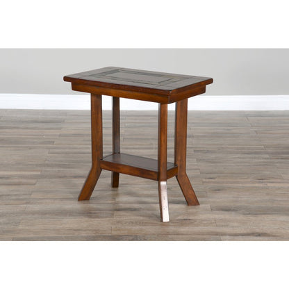 Santa Fe 25" Mahogany Wood Chair Side Table in Dark Chocolate