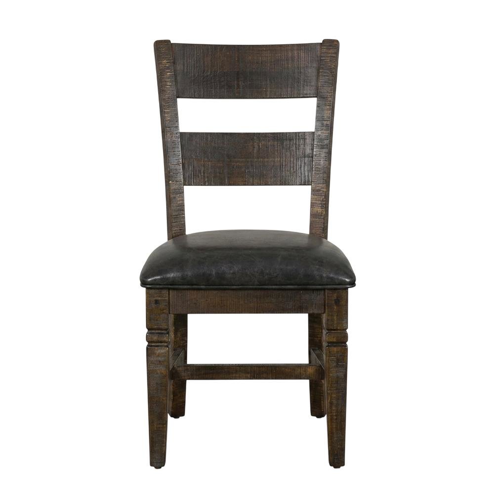 Dark Brown Ladderback Wood Dining Chairs Set of 2 with Transitional Style