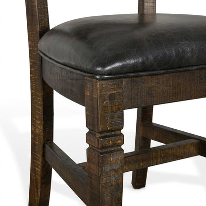Dark Brown Ladderback Wood Dining Chairs Set of 2 with Transitional Style