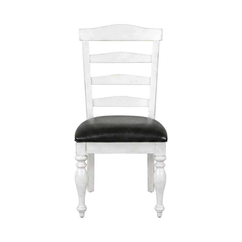 White Ladderback Dining Chairs Set of 2 with Farmhouse Style