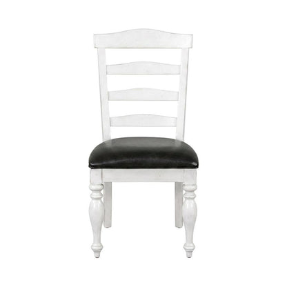 White Ladderback Dining Chairs Set of 2 with Farmhouse Style