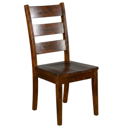 Rustic Ladderback Dining Chairs with Wood Seats, Set of 2