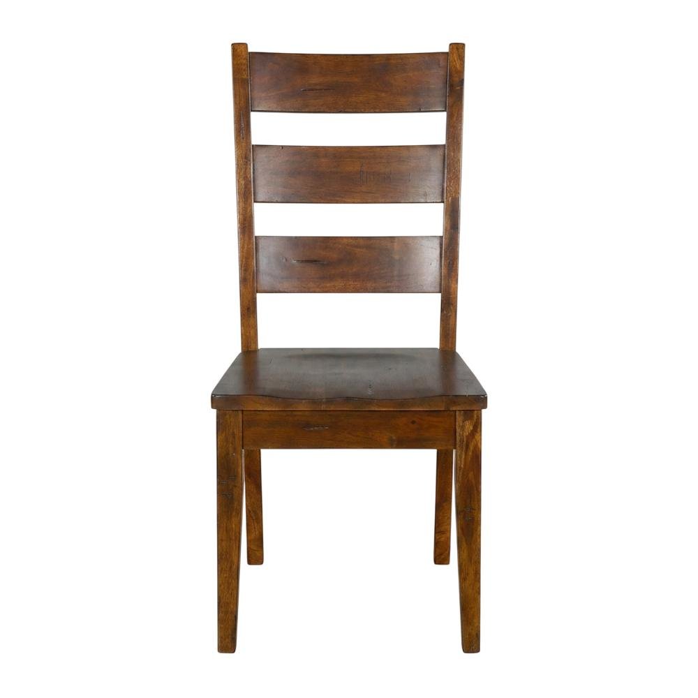 Rustic Ladderback Dining Chairs with Wood Seats, Set of 2