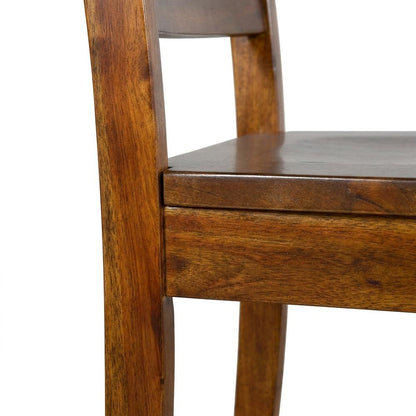 Rustic Ladderback Dining Chairs with Wood Seats, Set of 2