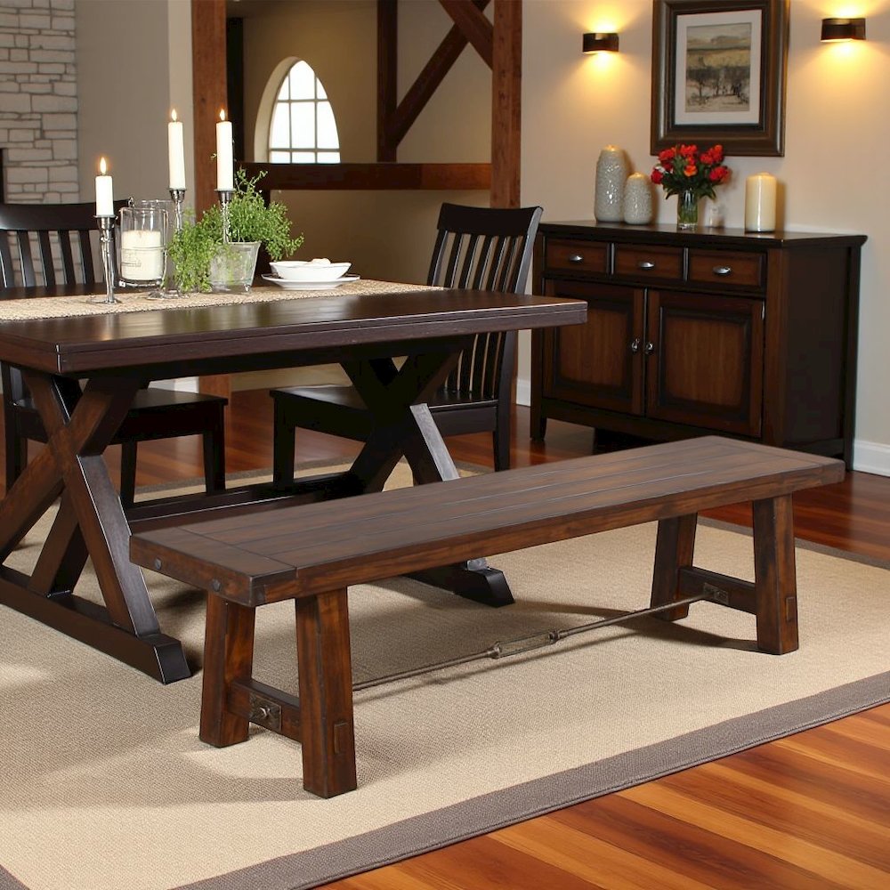 Beige Wood Bench, Solid Wooden Bench for Indoor Use, Small Entryway Bench