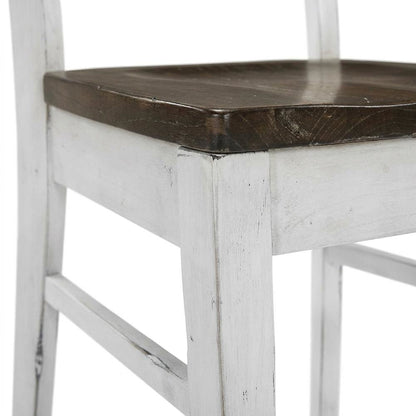 White Farmhouse Dining Chairs Set of 2 with Ladderback Design and Sturdy Frame
