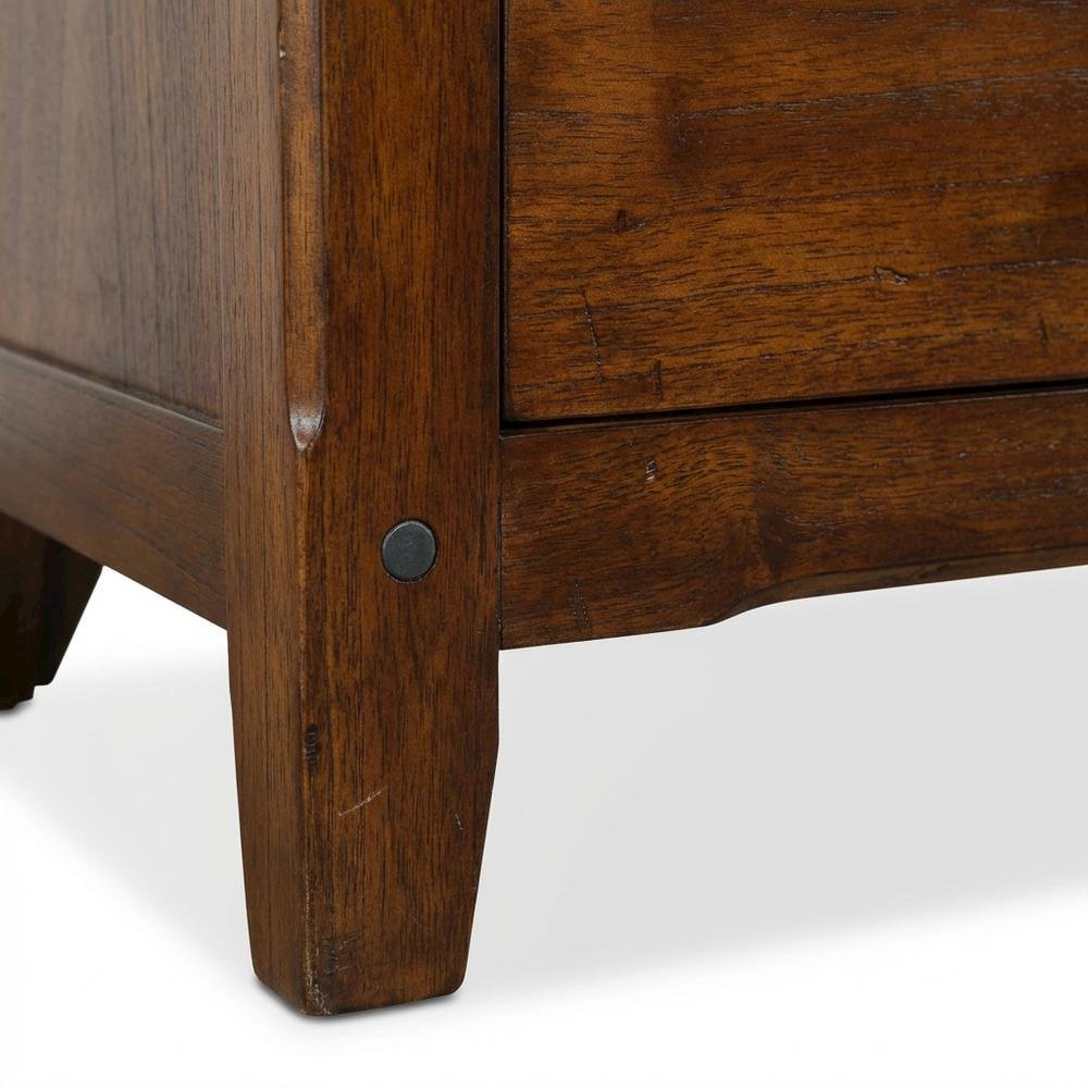 Dark Brown Night Stand with Traditional Style and Mindi Wood Design