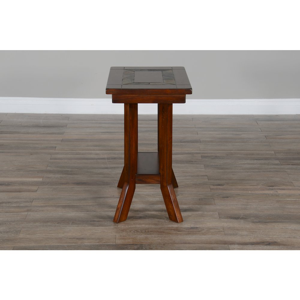 Santa Fe 25" Mahogany Wood Chair Side Table in Dark Chocolate