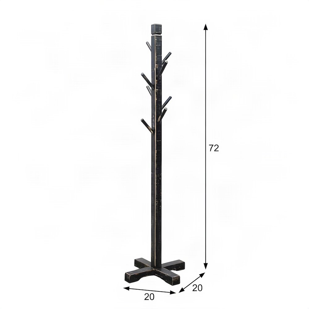 Starlight Canyon Home Freestanding Coat Rack with 8-Prong Hooks, Black Sand