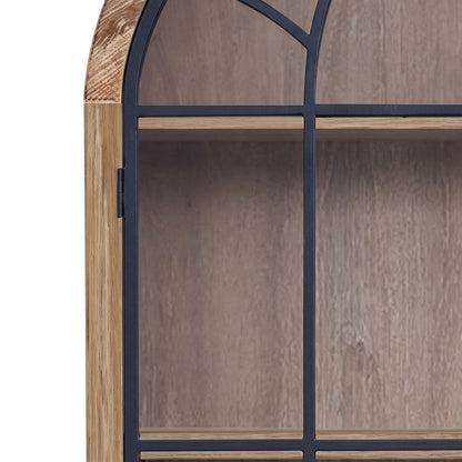 Starlight Canyon Home Figurine Display Case with Arched Doors, Oak Grove
