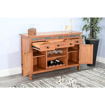 Wood Buffet with Natural Slate