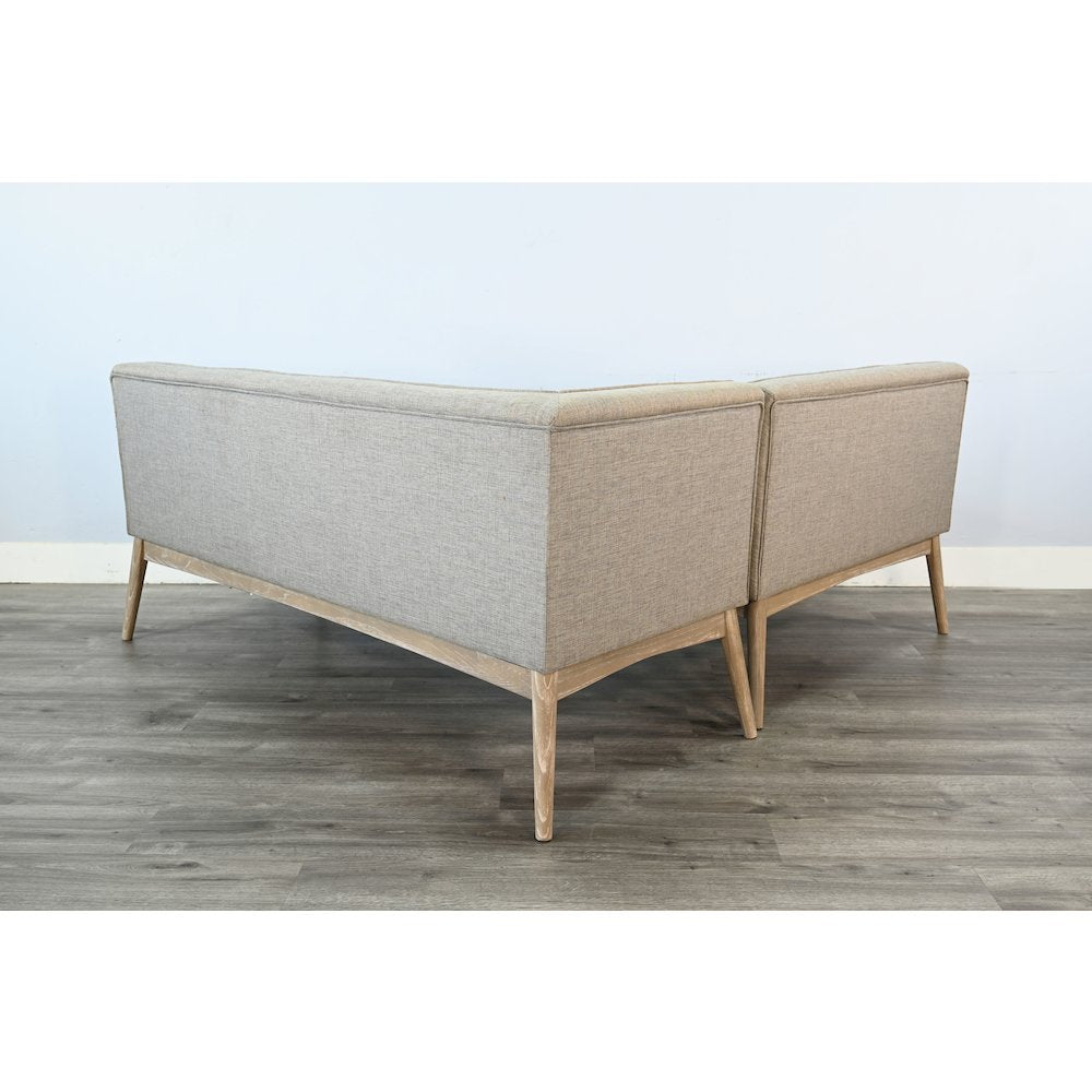 Mia Mid-Century Modern Tufted Upholstered Corner Dining Nook Set
