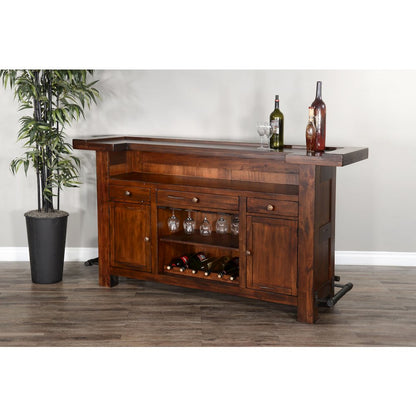 78" Farmhouse Wood Home Bar