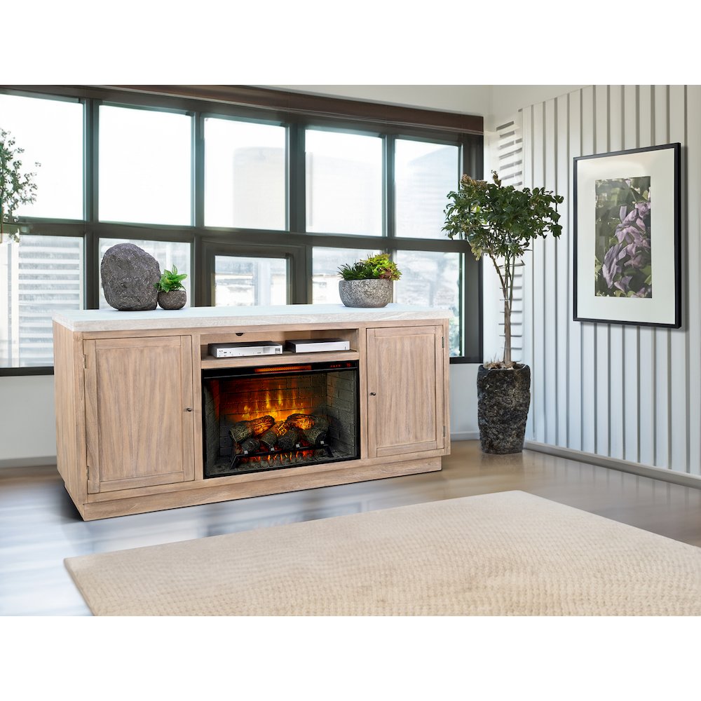 78" Media Console with Electric Fireplace