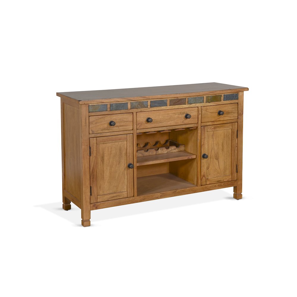 Wood Buffet with Natural Slate