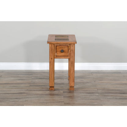 Sedona 15" Transitional Wood Chair Side Table in Rustic Oak