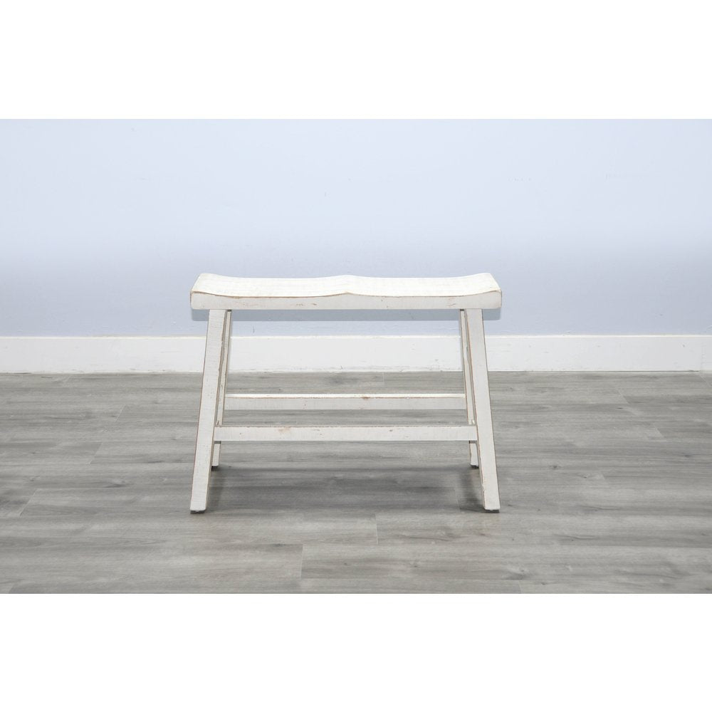 White Sand Counter Bench, Wood Seat