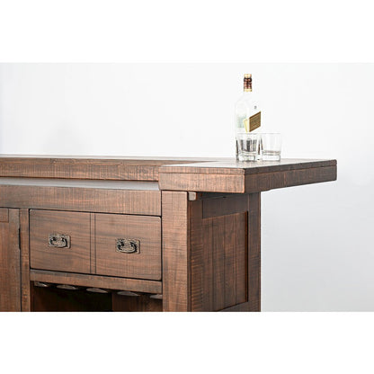 80" Traditional Wood Home Bar