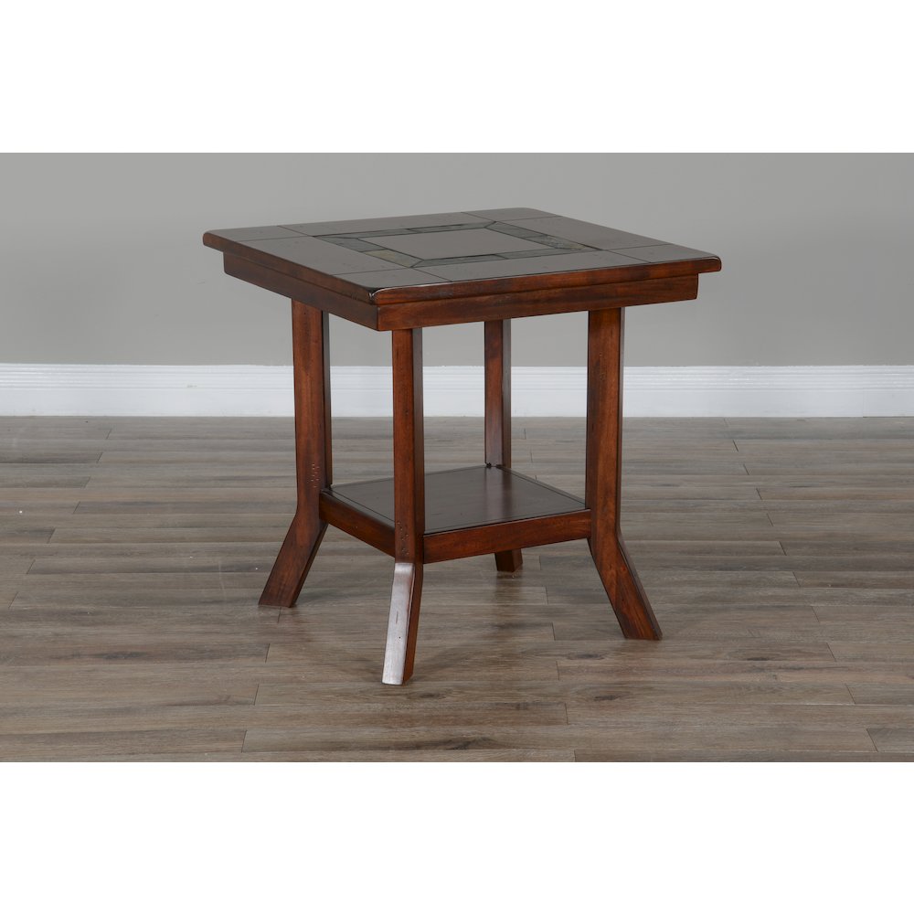 Santa Fe 25" Mahogany Wood End Table in Dark Chocolate