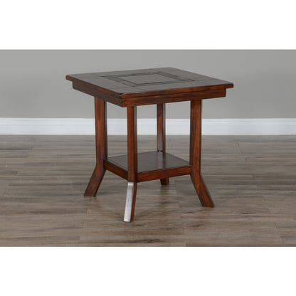 Santa Fe 25" Mahogany Wood End Table in Dark Chocolate
