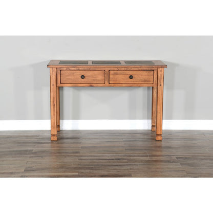 Sedona 48" Transitional Wood Sofa Table in Rustic Oak