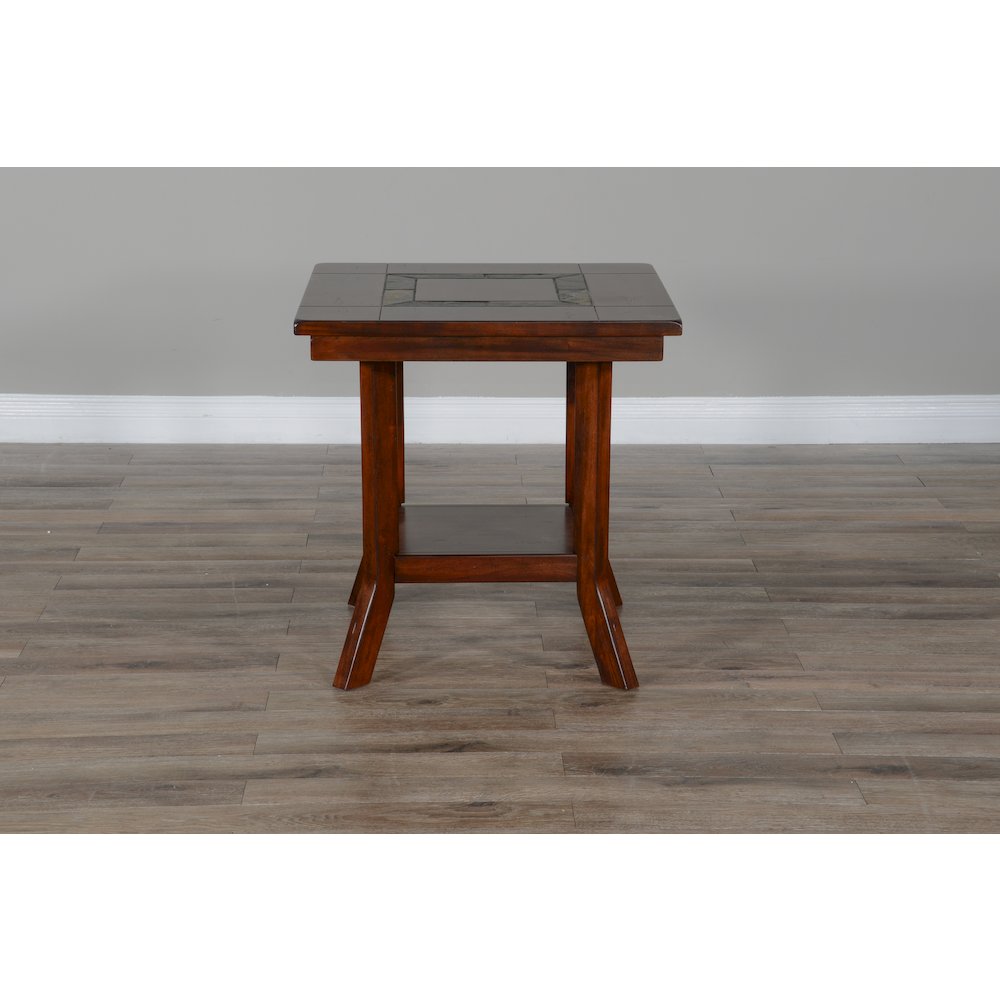 Santa Fe 25" Mahogany Wood End Table in Dark Chocolate