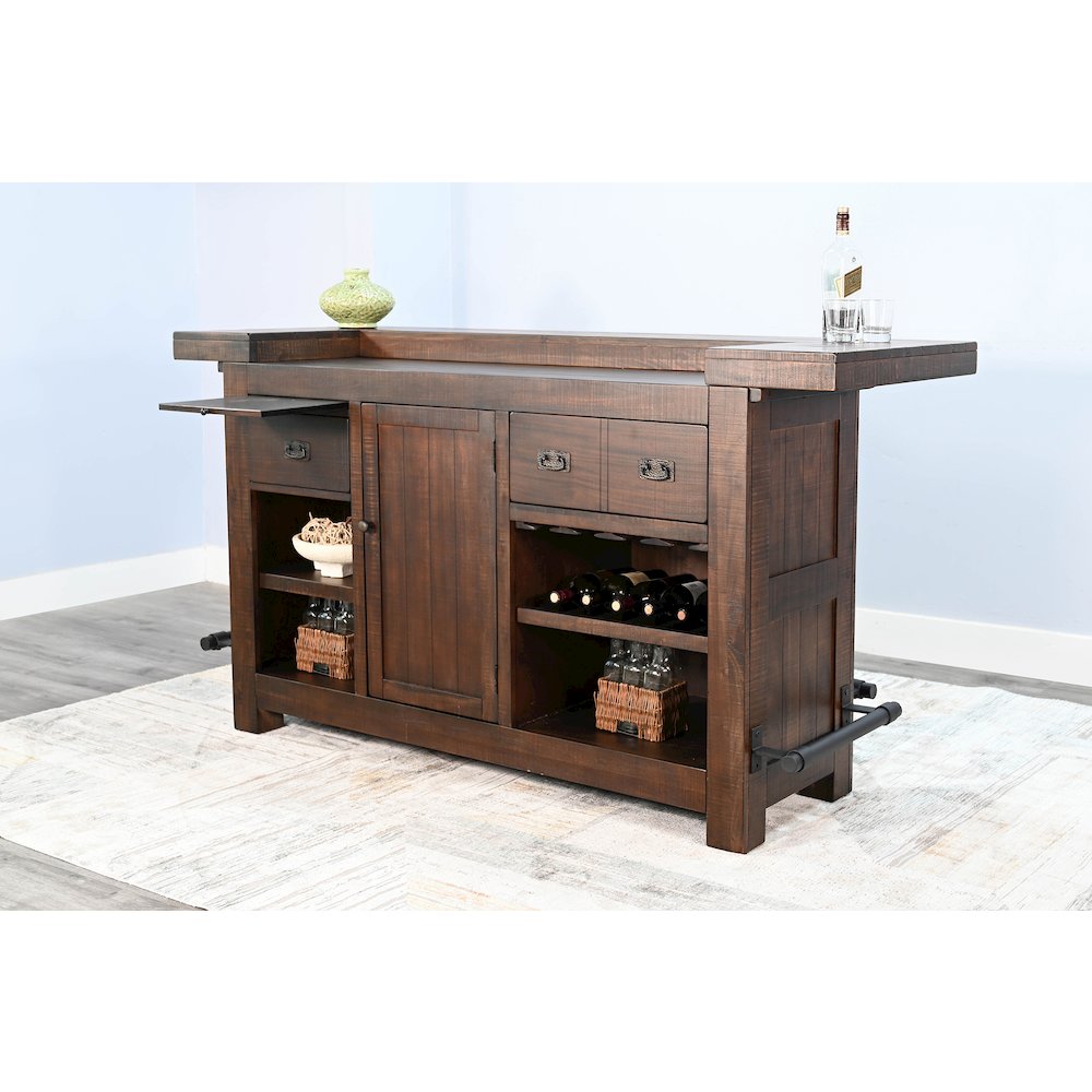 80" Traditional Wood Home Bar