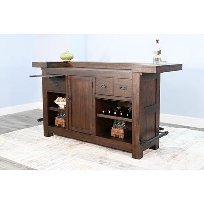80" Traditional Wood Home Bar