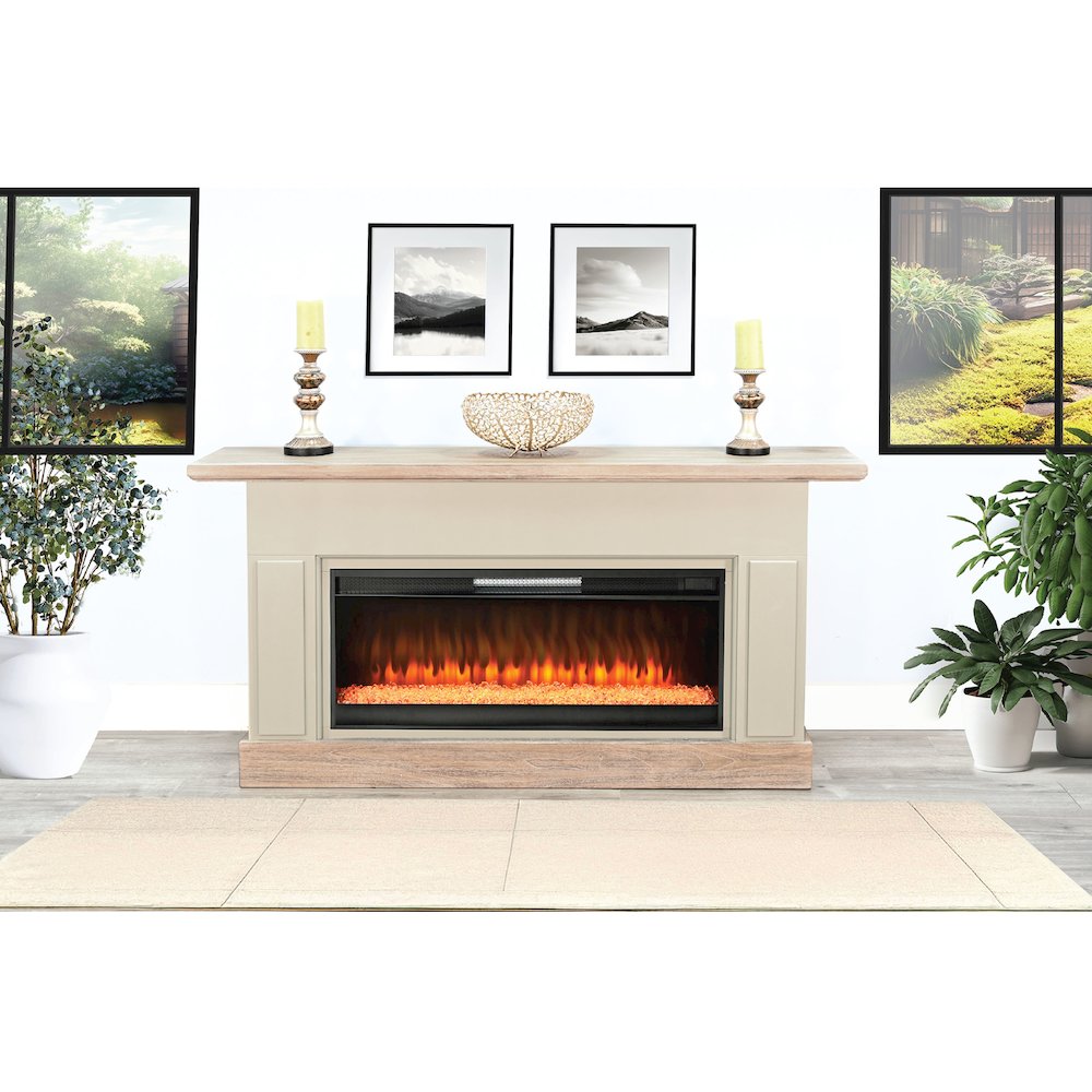 72" Media Console with Electric Fireplace