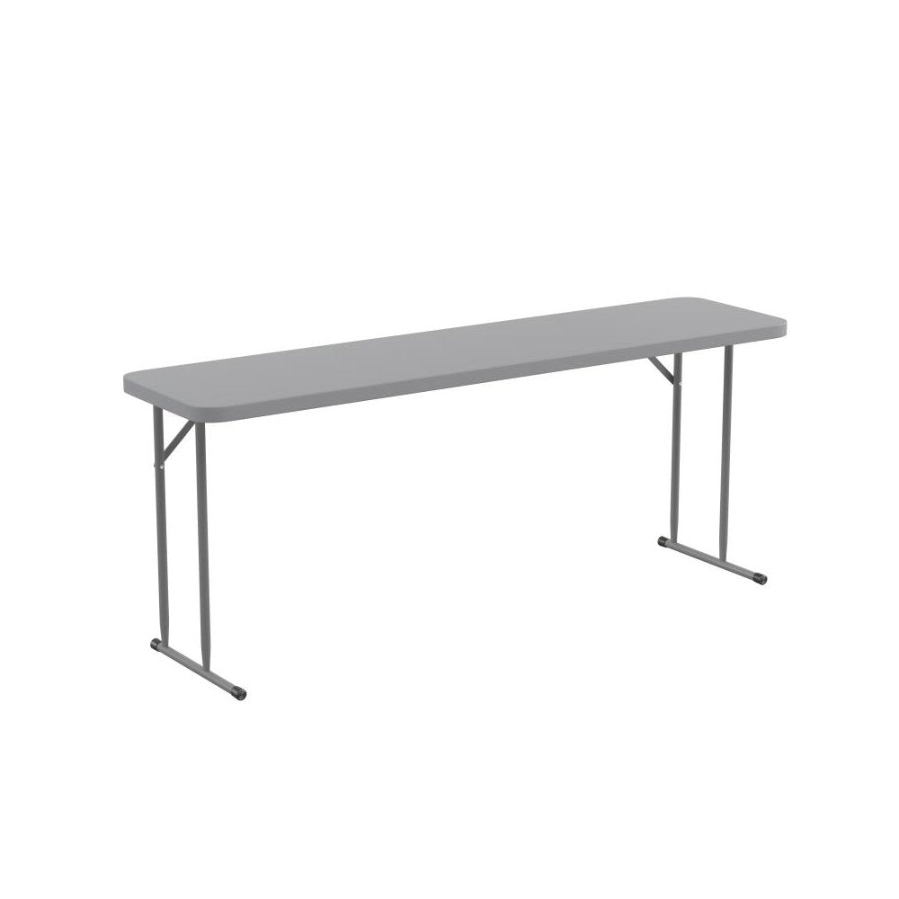 6-Foot Gray Plastic Folding Training Table