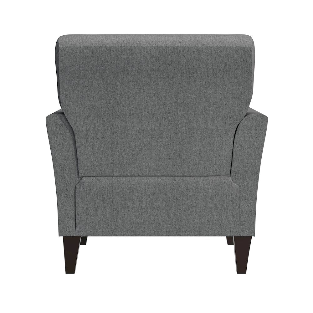 Alex Transitional Flared Arm Armchair in Smoky Gray Velour