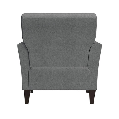 Alex Transitional Flared Arm Armchair in Smoky Gray Velour