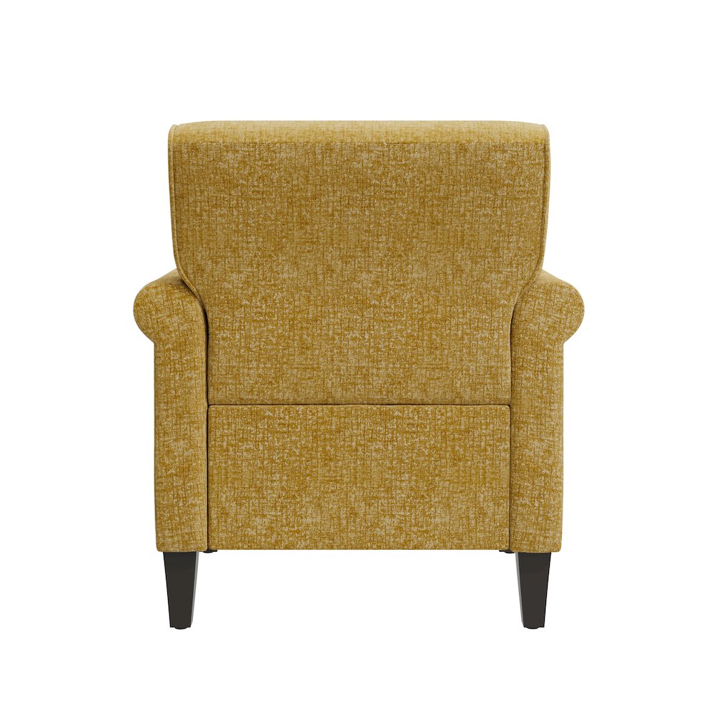 Jean Rolled Arm Chair with Nailheads in Gold Chenille