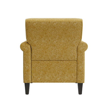 Jean Rolled Arm Chair with Nailheads in Gold Chenille