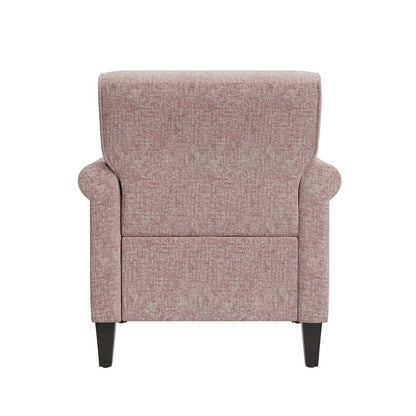 Jean Rolled Arm Chair with Nailheads in Pink Chenille