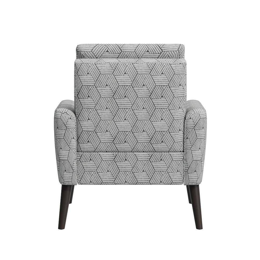 Mid-Century Modern Armchair in Gray and Cream Honeycomb