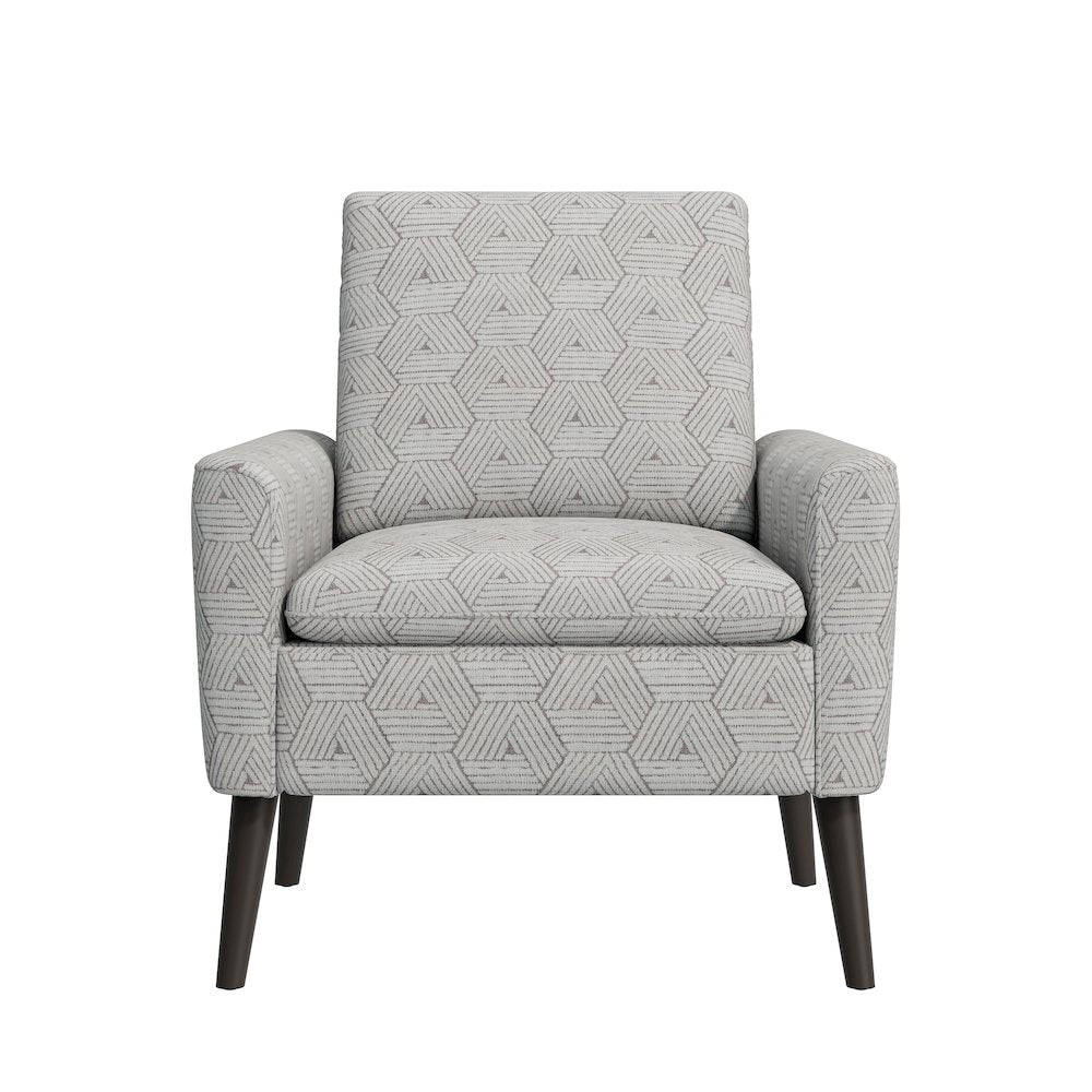 Mid-Century Modern Armchair in Tan and Cream Honeycomb