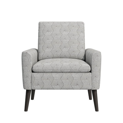 Mid-Century Modern Armchair in Tan and Cream Honeycomb