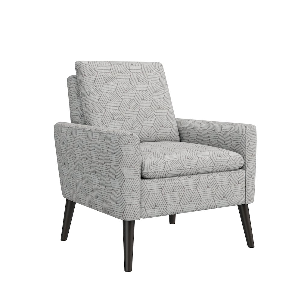 Mid-Century Modern Armchair in Tan and Cream Honeycomb